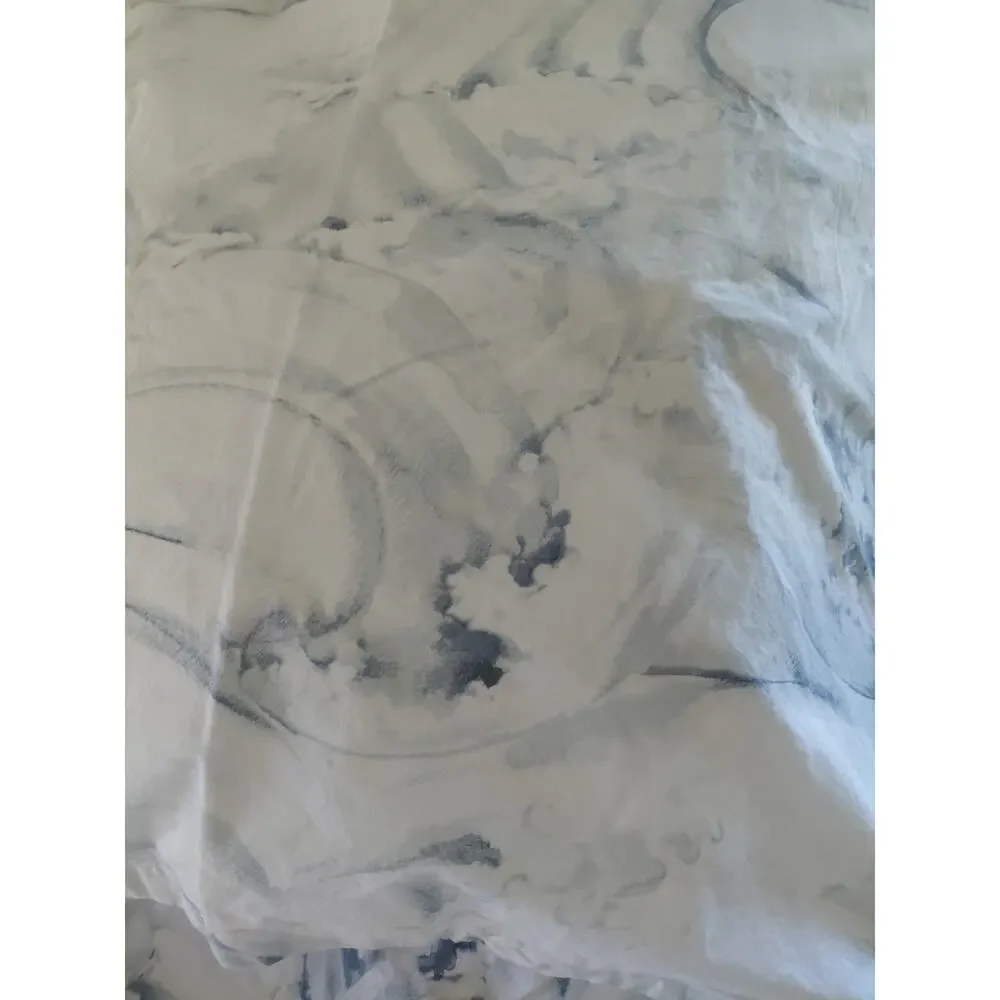 Pottery Barn Stinson Wave Full Duvet Cover 2 Standard Shams Set Ocean Wave Blue
